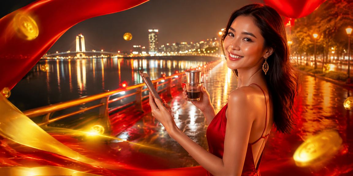 Người dùng tại Đà Nẵng sử dụng điện thoại xem thể thao và đặt cược tại quán cà phê ven biển