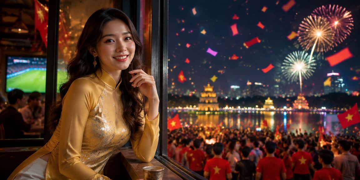 Người chơi game bài tại Hà Nội với trang phục áo dài truyền thống